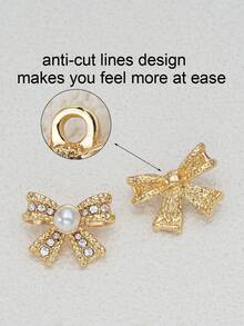 8pcs/Set Vintage 3D Bow Rhinestone Pearl Metal Buttons, Suitable For Shirts, Cardigans, Dresses, Wedding Gowns, Suits, Uniforms, Decoration, DIY Bouquets, Boxes, Jewelry Gifts, Handicrafts