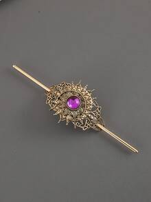 1件复古金属日月宫廷图腾波西米亚锌合金发夹发髻器发饰，四季皆宜，发髻发饰，发型发夹，发饰，头部饰品 - 彩色 - 查看 19