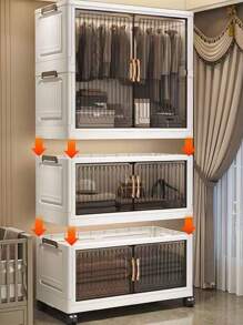 Foldable Wardrobe Clothes Storage Cabinet, Thickened Closet For Home/Bedroom, Easy Installation, Suitable For Children