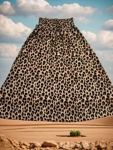 Steve Store Women's Fashion Viscose Fabric Skirt With Lining, Has Pocket And Slit On The Sides - leopardo 03 - 查看 2