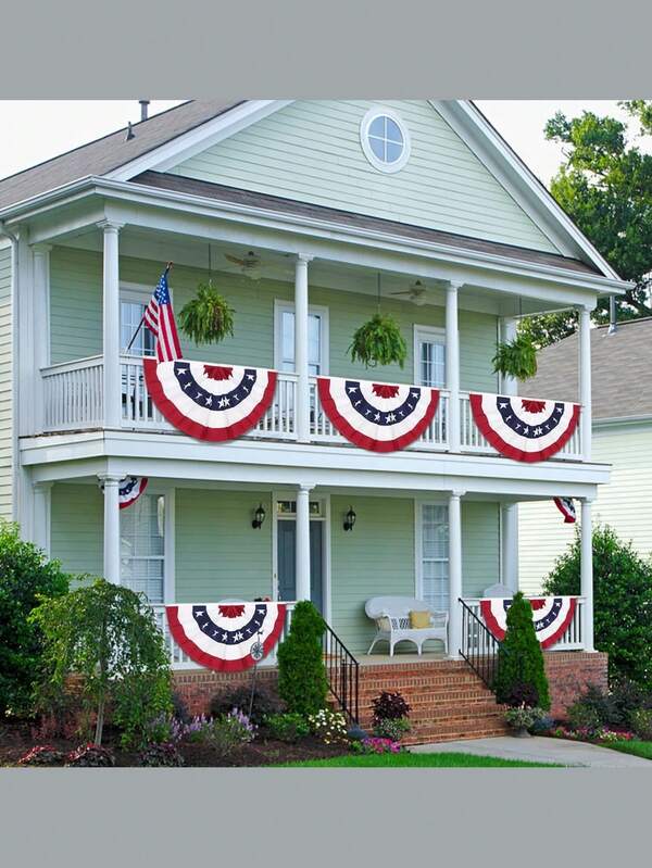 American Ruffled Scalloped Flag, Independence Day Flag, Half Scalloped Outdoor Porch Garden Decor Banner, Embroidered Patriotic Stars And Stripes, Canvas Flag Header, Brass Grommet, For July 4th Memorial Day, Vivid And Fade-Resistant, Independence Day And Labor Day, Indoor/Outdoor Decor Party Gift Home Decors Tapestry Room Decor Birthday Decorations Party Decorations