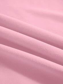 女式粉色高地牛图案 T 恤 - 休闲涤纶圆领短袖 T 恤，可机洗，四季舒适，休闲装