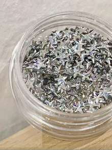 1/2pcs Simple Silver Star Nail Decorations, Small Size Nail Art Glitter Star Nail Jewelry, Small Star Nail Accessories, Components, Nail Supplies, Y2K Nails - Silver - View 7
