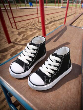 Breathable Mid-Top Canvas Sneakers, Flat & Comfortable Athletic Shoes For Teenagers, Teen Teen And Teen