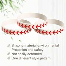 12/24pcs Baseball Silicone Wristbands, Wireless Sports Bracelet, Rubber Wristband Waterproof & Elastic, Suitable For Players, Sports Gifts, Great Gift For Baseball Team