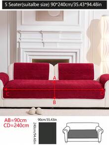1 件四季沙发垫套，现代简约非沙发座椅保护套，防尘可洗，优雅红色，柔软防褪色，宠物友好，可调节转角沙发，适用于卧室、办公室、客厅、L 型和 1/2/3/4 座沙发