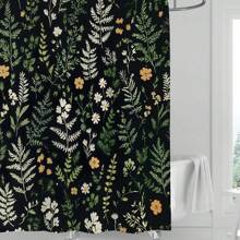 1pc Printed Waterproof Shower Curtain, With 12 Plastic Hooks, Machine Washable, Bathroom Partition, Bathtub Curtain, Bathroom Decor Window Curtain Back To School