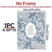 1 件 Billy Joel “Slow Down You're Doing Fine” 维也纳歌词帆布艺术 - 复古蓝色花卉；鸟笼设计 | 鼓舞人心的无框墙面装饰，适用于客厅、卧室装饰、厨房装饰、房间名言海报、植物家居装饰、房间装饰美学、帆布墙面艺术、西部装饰。海岸装饰 海岸装饰 海滩装饰 - 1pc - 查看 13