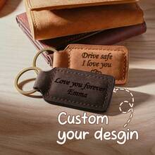 [Custom]Personalized Leather Keychain, Men Custom Gift, Genuine Leather Gift, Anniversary For Him, Customized Keychain, Men Key Ring - Multicolor - View 1