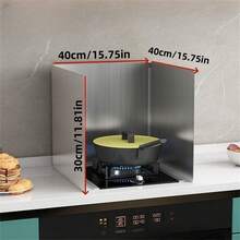 1pc Stainless Steel Kitchen Anti-Oil Splash Guard - Foldable Heat Insulation Cover, For Stove, Countertop And Cabinet Protection, Ideal For Cooking, Outdoor Camping And Modern Kitchen, Camping Cookware | Modern Kitchen Accessory | Stainless Steel Guard, Stovetop Protector, Slight Color Difference May Exist Due To Lighting, Display, Etc. - Silver - View 16