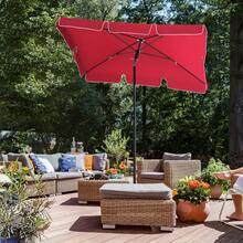 SONGMICS Outdoor Parasol, Stand And Base - Red - View 3