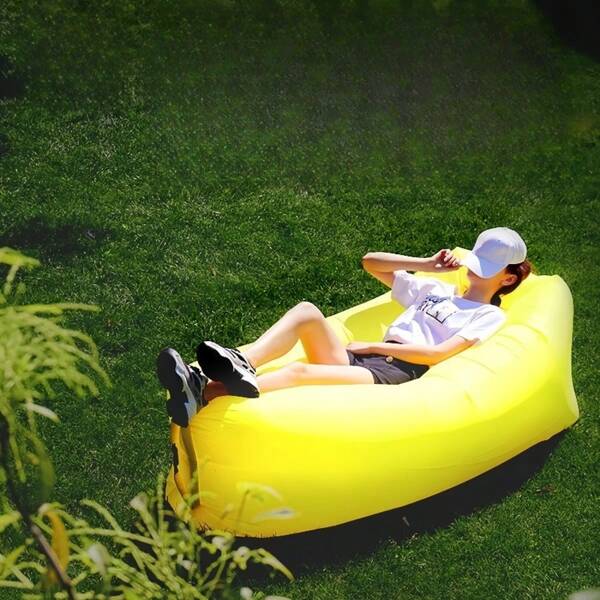 1pc Inflatable Couch Air Sofa Hammock Portable, Waterproof Anti Air Leaking Design Camping Chair For Traveling Beach Picnics & Music Festivals Camping