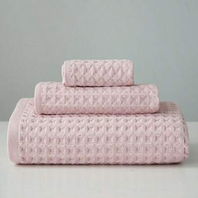 1pc, Soft Waffle Square Towel/Bath Towel/Towel, Quick Drying With Water Absorption, Essential For Home Bathing/Washing, Delicate Material For Comfortable Wiping On The Face,Hand Towel,Face Towel,Bathroom