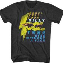 Billy Idol 1984 Punk K Singer Eyes Without Face Rebel Yell Tour Adult T-Shirt - Black - View 1