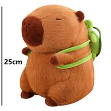 Muñeco Peluche Capibara Con Mochila De Tortuga 25CM  Juguete Kawaii Suave Esponjoso Tierno Regalo Perfecto Cumpleaños Navidad Pascua Juguete Para Niños Niñas Decoracion Hogar Almohada Abrazable