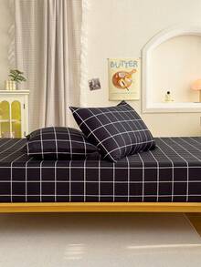 2/3 件柔软床笠套件 - 床单套件 1/2 枕套和 1 个床垫保护套（30 厘米/12 英寸深） - 现代床垫套或床垫枕套，适合所有床尺寸，单人床，全尺寸大号双人床，特大号双人床，单人床，双人床上用品套件 - 黑色 - 查看 2