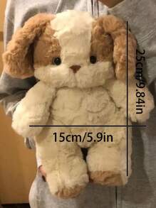 1 pieza muñeca de peluche suave con diseño de perrito de 25CM/9.84 pulgadas, muñeco de perro relleno, accesorio de fotografía, decoración para sofá, cama y coche, regalo de cumpleaños para familia, amigos y estudiantes