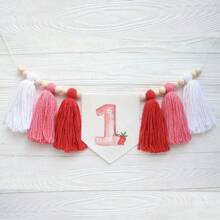 1 Peça Guirlanda de Parede Artesanal com Borla Floral de Morango, Adequada para Decoração de Festa de Aniversário, Decoração de Cadeira, Decoração de Parede