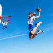 Red de baloncesto para exteriores, (220 g) 12 círculos Reemplazo de red de baloncesto profesional resistente, resistente a todo tipo de clima, adecuada para aro de baloncesto estándar de 12 aros para mujeres, gimnasio, juegos de baloncesto, duradera y gruesa