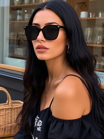 Gafas de sol polarizadas, estilo retro y cuadrado, unisex, negras, de moda, de estilo clásico para deportes al aire libre, ciclismo, viajes, playa, conducción, pesca, protección UV para vacaciones de verano, al aire libre, viajes