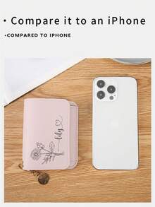 1pc Personalized Floral & Name Design Women Short Wallet Minimalist Multi-Functional Creative Purse Gift For Mother Girlfriend Friend On Birthday Or Holiday For Women Wallet Mini Wallet Purse Wallet Card Wallet - Multicolor - View 5