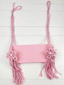 Altalena per neonati in stile macrame bohémien realizzata a mano, amaca in legno intrecciata a mano in stile rosa, accessori per servizi fotografici in stile vintage blu amaca in stile country per studio fotografico