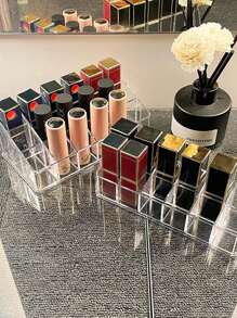 1pc 12/18/36 Slots Acrylic Lipstick Holder, Lipstick Rack, Lip Gloss Storage Box, Makeup Organizer Display Rack, Perfect Storage Solution For Drawers, Vanities, Bathrooms