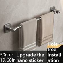 Towel Rack, Bathroom Wall Mounted Towel Holder Organizer Storage, No Drilling, Single Bar For Toilet/Washroom