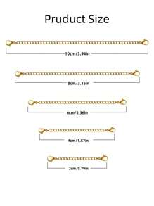 5pcs/Pack Jewelry Extender Chain For Necklace Bracelet, DIY Necklace Accessories, Long Tail Chain Extender Chain, Extender Tail, Exquisite Gift Jewelry Accessories For Necklace, Bracelet Extender Chain, Tassel Pendant Jewelry Gift
