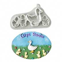 Cute Little Duck Silicone Mold DIY Handmade Decoration Tool Resin Polymer Clay Mold Making - Light Grey - View 4