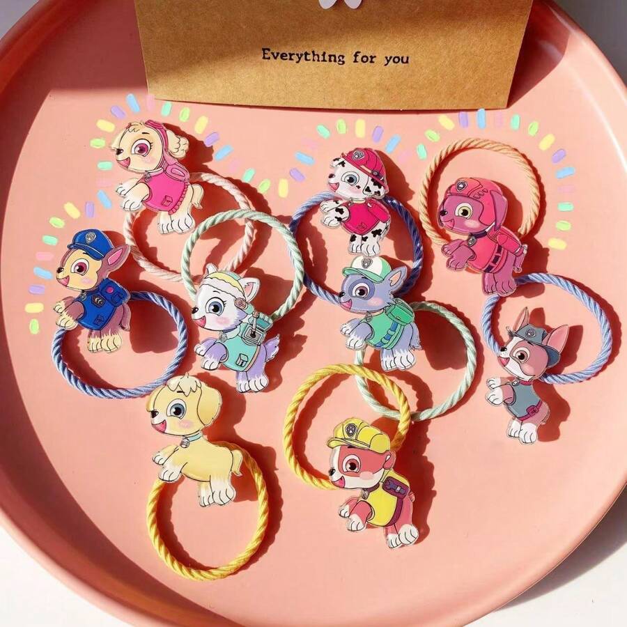 9 Pcs  Cute Cartoon Hair Accessory, Headband Elastic Band Peplum Hair Decoration ﻿ - Multicolor - View 1