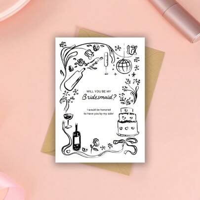 Cartão de proposta de madrinha, você será minha madrinha, cartão de madrinha, presente de madrinha, casamento, cartão