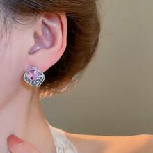 Andkiss 1 Pair French Exquisite Luxury Style Double-Sided Square Earrings - Square - View 12