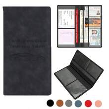 حافظة لبطاقة تسجيل السيارة وبطاقة التأمين مع إغلاق مغناطيسي، منظم مستندات صندوق قفازات السيارة، محفظة جلد اصطناعي فاخر لرخصة القيادة، للمستندات والبطاقات والرخص