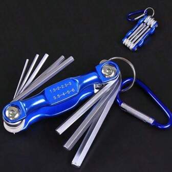 Folding Hex Wrench Metal Metric Allen Wrench Set Hexagonal Screwdriver Hex Key Wrenches Allen Keys Hand Tool Portable Set With