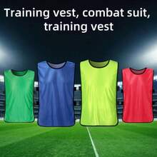 3 Peças Camisa de Treino de Basquete e Futebol, Colete com Número, Colete Divisão de Time, Adequado para Esportes ao Ar Livre, Formação de Equipe, Competição, Jogos para Homens e Mulheres - Vermelho - Visão 2