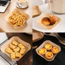 Square Air Fryer Liner Paper, 50/100 Pcs Oil-Proof, Non-Stick And Heat-Resistant Paper Towels, Suitable For Oil-Absorbing Pad Paper For Air Fryers With 2-3 Gallon Capacity