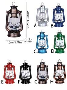 1pc Vintage Kerosene Lamp, Old-Fashioned Desk Lamp Decor, Retro Lantern For Camping Tent, Bar Restaurant Decoration