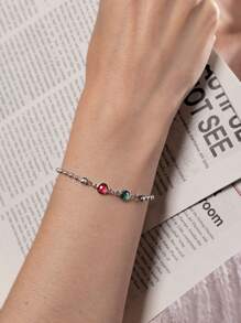 1 pulsera personalizada con piedras de nacimiento para mujer, regalos elegantes de piedras de nacimiento personalizadas y coloridas para damas y madres