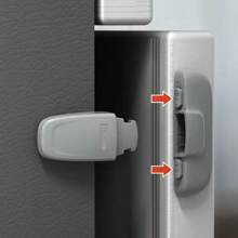 1pc Grey Fridge Child Lock, Anti-Open Clasp Lock Suitable For Refrigerator, Freezer Door That Won't Close Tightly, Independent Packaging