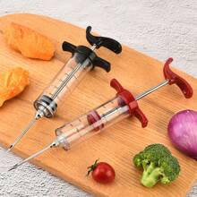 30ML Plastic BBQ Marinade Syringe Home Kitchen Meat Injector Seasoning Turkey Needle Tenderizer Tool And Condiment Injector
