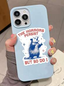 1/3pcs "THE HORRORS PERSIST, BUT SO DO I" Humorous And Satirical Stickers, Cartoon Animal Patterns Vividly Express Positive Attitudes, Suitable For Laptop, Water Bottle, Journal, Guitars, Helmets, Skateboards, Luggage, Water Bottle, And Other Fun Mental Health Stickers