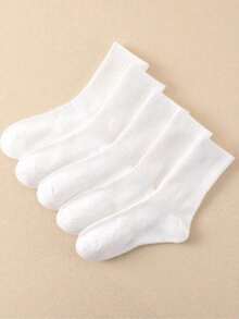Kit 6 Pairs Of Unisex White High-Top Men's Socks - Blanco - Ver 2