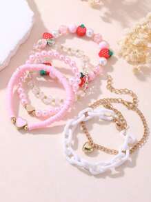 4 piezas Pulsera geométrica con cuentas de árbol de Navidad y caramelo 2026, de metal CCB, regalo de fiesta de moda casual