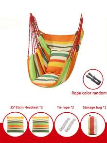 1pc Deluxe Outdoor Canvas Hammock Chair - Heavy Duty, Weather-Resistant Fabric Swing For Adults, Indoor & Outdoor Leisure, Home, Garden, Camping, Relaxation And Autumn Rocking