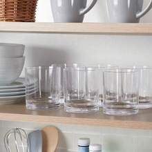 6 cốc thủy tinh đựng sữa, cốc thủy tinh trong suốt, đồ thủy tinh gia dụng, ly rượu whisky - trong suốt - Xem 4
