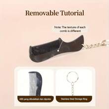 Extra Small Size Men's Mustache And Beard Pocket Comb, Fine Teeth, Suitable For Facial Hair Grooming And Styling. Handmade From High-Quality Cellulose Acetate, Hand-Cut And Polished