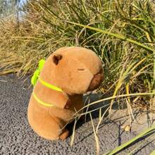 Muñeco Peluche Capibara Con Mochila De Tortuga 25CM  Juguete Kawaii Suave Esponjoso Tierno Regalo Perfecto Cumpleaños Navidad Pascua Juguete Para Niños Niñas Decoracion Hogar Almohada Abrazable