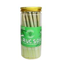 Verde 50 peças 1 lata pré-enrolada cone corpo ultrafino papel em rolo de queima lenta com ponta rolo cônico portátil papel de filtro pré-enrolado acessórios festa adulta brinquedo novidade papel de cigarro e tubo de cigarro