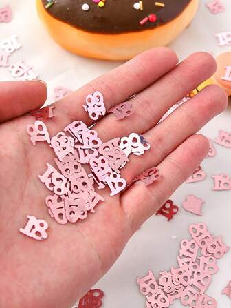 1pack 15g 18th Birthday Confetti,18 Digit Shapes For Party Decorations, Adult Celebration, Photo Booth Props With Happy Birthday Wishes,Birthday Party Supplies